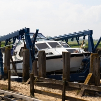 Moving boats at Southwold