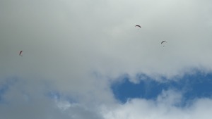 Paraglider flying over Buckinghamshire