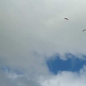 Paraglider flying over Buckinghamshire