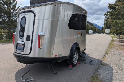 Small Airstream at campsite