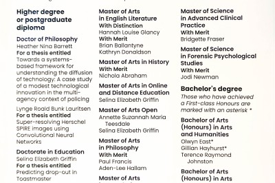 Selina, Open University Graduation