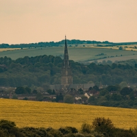 Figsbury ring, Salisbury cathedral in the distance