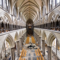 Salisbury Cathedral tower tour, view of the knave