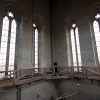 Salisbury Cathedral tower tour. Yes we are on that narrow platform!!