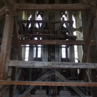 Salisbury Cathedral tower tour. The actual chimes on the next floor up.