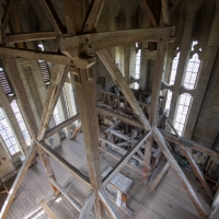 Salisbury Cathedral tower tour.Now going up again to the base of the spire