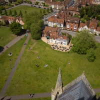 Salisbury Cathedral tower tour. View of Salisbury