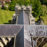 Salisbury Cathedral tower tour. View of Salisbury Cathedral