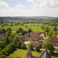 Salisbury Cathedral tower tour. View of Salisbury