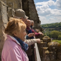 Salisbury Cathedral tower tour. Outside at the base of the spire.