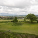 Old Sarum, view of Salisbury and campsite