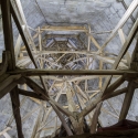 Salisbury Cathedral tower tour. Next floor up, looking up through the spire.