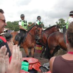 Mounted police at Glastonbury 2009