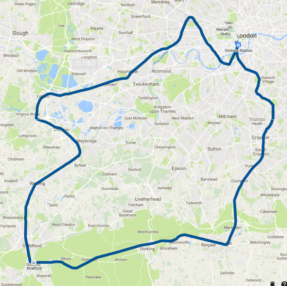 Flying Scotsman route on the 25th May 2016