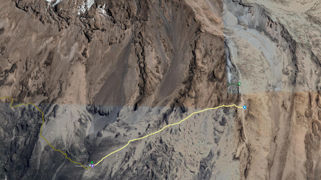 Our route to Barafu Camp
