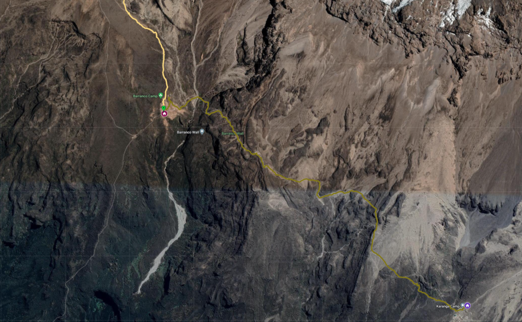 Our route to Karanga Camp